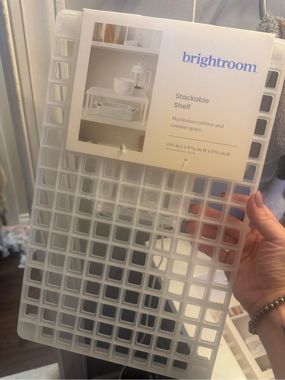 Brightroom White Stackable Shelf Organizer - Cabinet & Counter Storage
